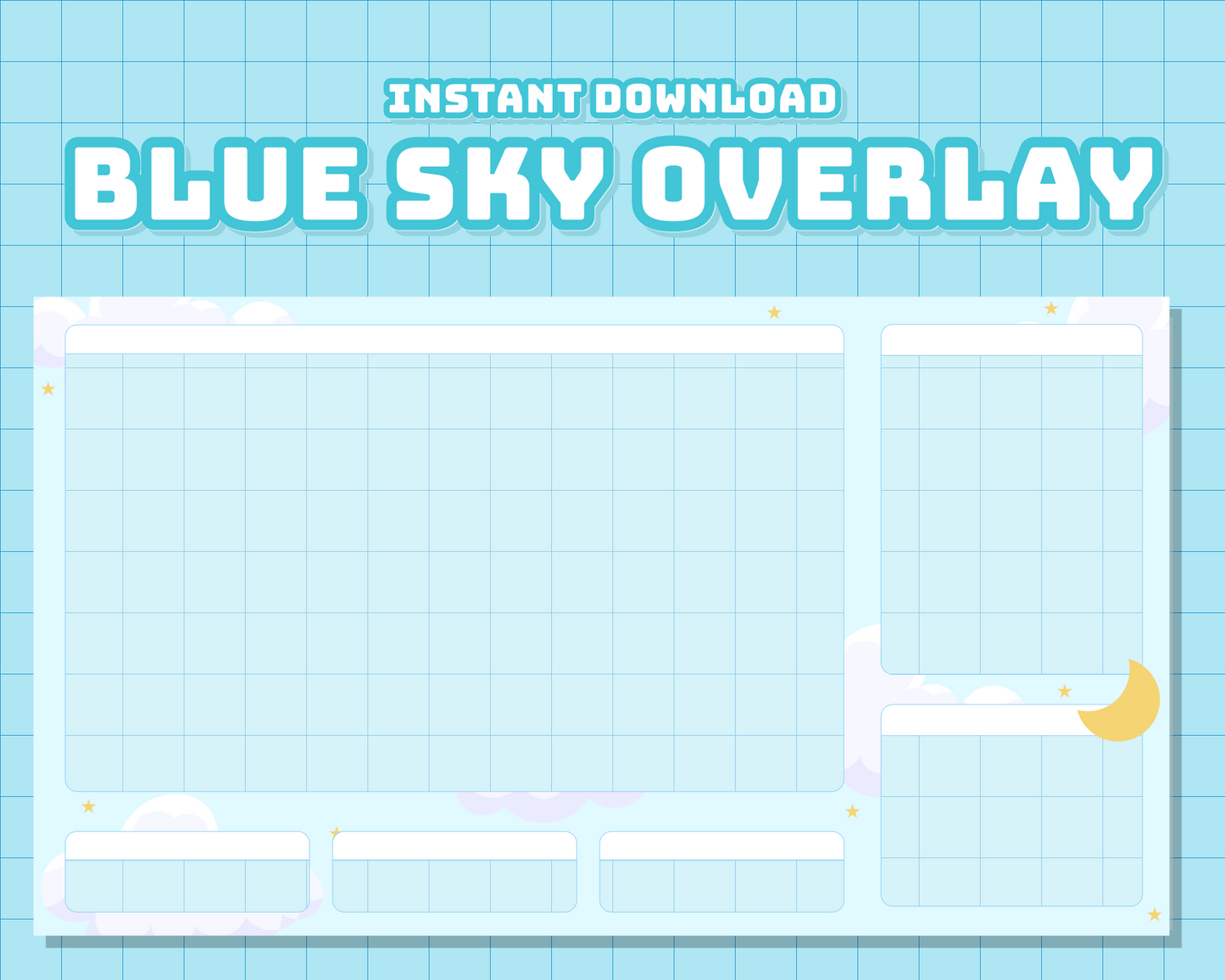 Sky Blue Overlay | INSTANT DOWNLOAD