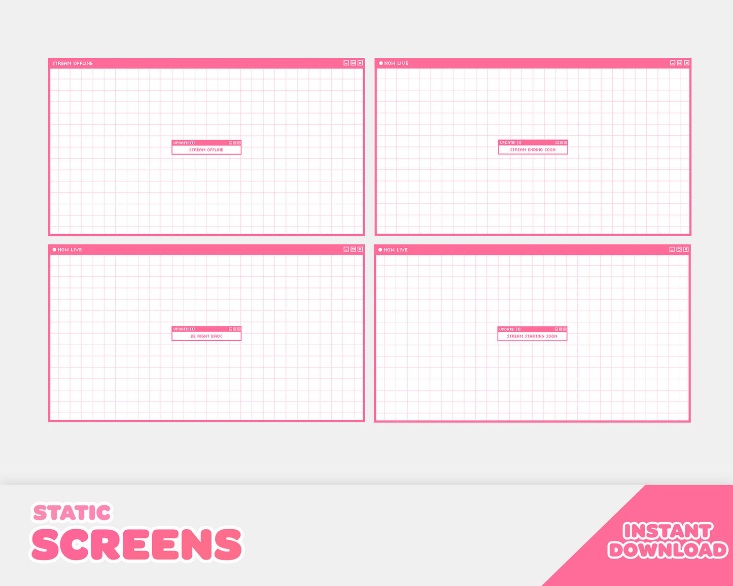 Pink Computer Stream Pack | INSTANT DOWNLOAD