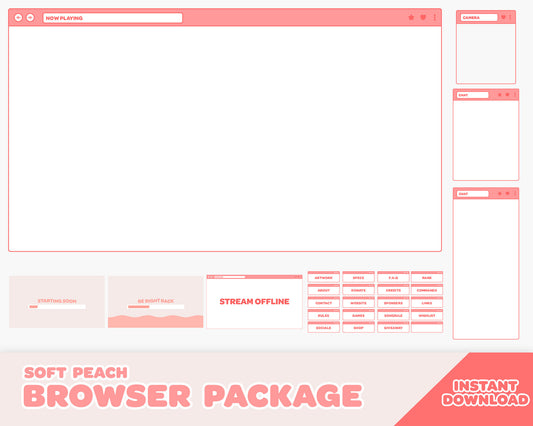 Peach Computer Stream Pack | INSTANT DOWNLOAD