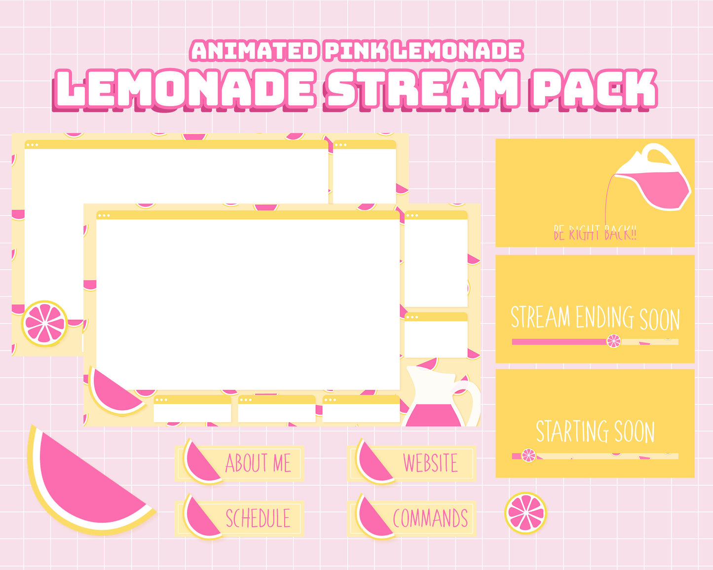 Pink Lemonade Stream Pack | INSTANT DOWNLOAD