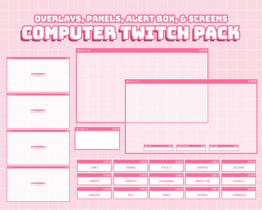 Pink Computer Stream Pack | INSTANT DOWNLOAD