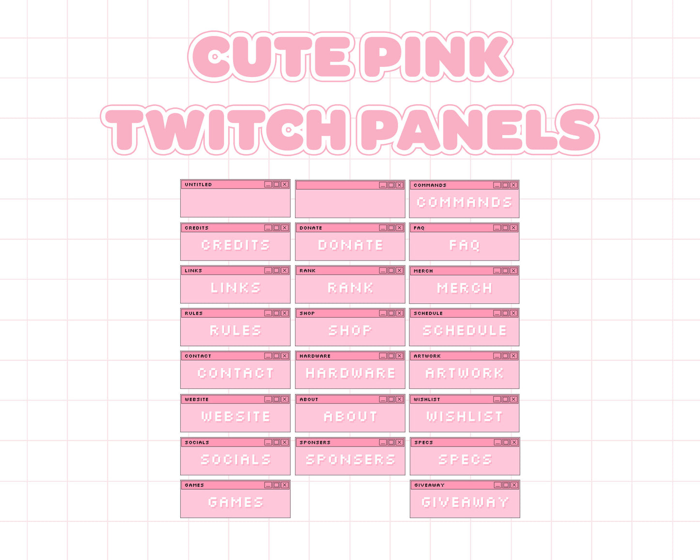 Pink MS Paint Panels Pack | INSTANT DOWNLOAD