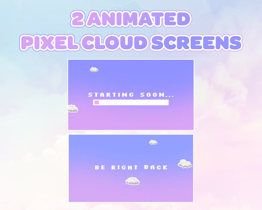 [Animated] 2 Pixel Cloud Screens  | INSTANT DOWNLOAD