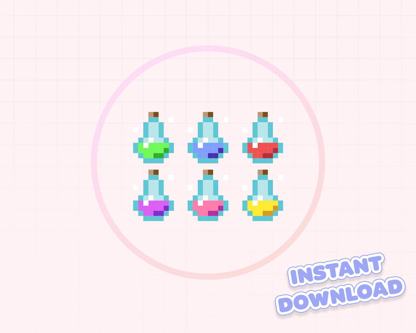 Pixel Potion Bottles | INSTANT DOWNLOAD