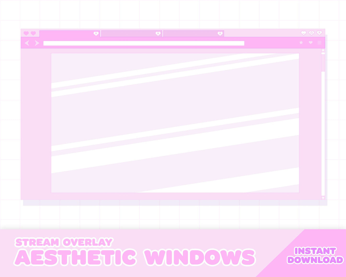 Aesthetic Hearts Computer Overlay | INSTANT DOWNLOAD