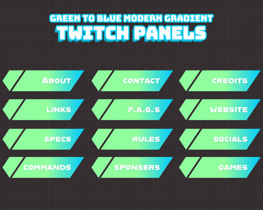 Neon Green-Blue Panels Pack | INSTANT DOWNLOAD