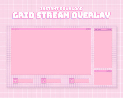 Purple Grid Computer Overlay | INSTANT DOWNLOAD