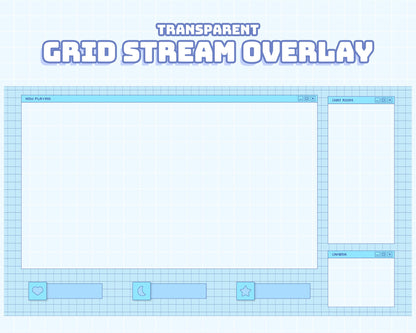 Blue Grid Computer Overlay | INSTANT DOWNLOAD