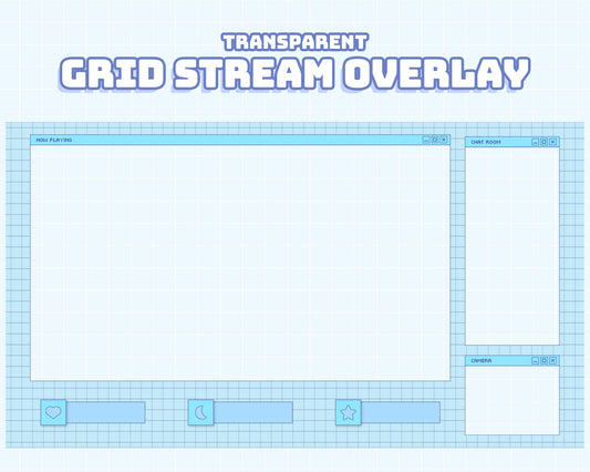 Blue Grid Computer Overlay | INSTANT DOWNLOAD