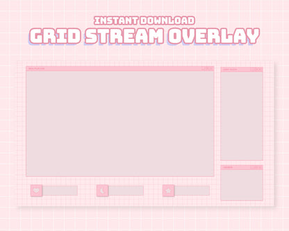 Pink Grid Computer Overlay | INSTANT DOWNLOAD