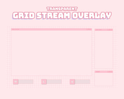 Pink Grid Computer Overlay | INSTANT DOWNLOAD