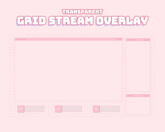 Pink Grid Computer Overlay | INSTANT DOWNLOAD