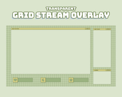 Green Grid Computer Overlay | INSTANT DOWNLOAD